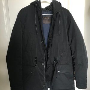 Zara Men's Black Water Resistant Winter Jacket - L